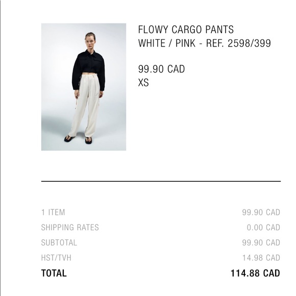Size XS | Zara flowy cargo pants - Picture 4 of 6